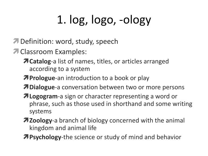 words with log meaning thought word speech