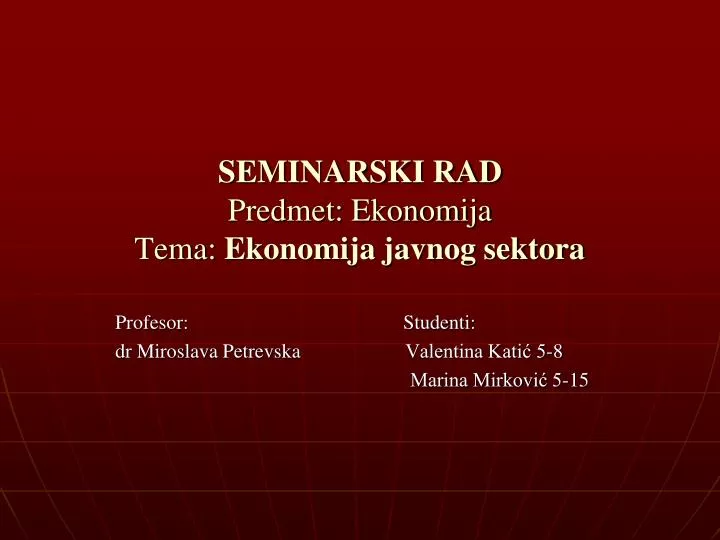 seminarski primer seminarski primer