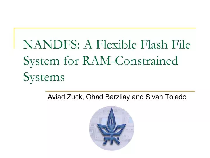 nandfs a flexible flash file system for ram constrained systems n.