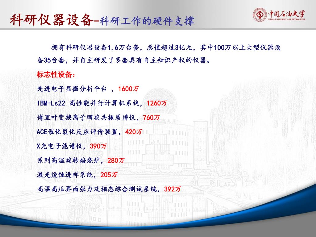 Ppt 中国石油大学 北京 化工类科技工作概况powerpoint