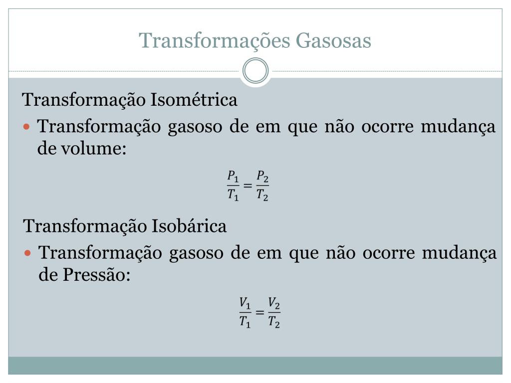 PPT - Calor, Primeira Lei da Termodinâmica e Transformações Gasosas ...