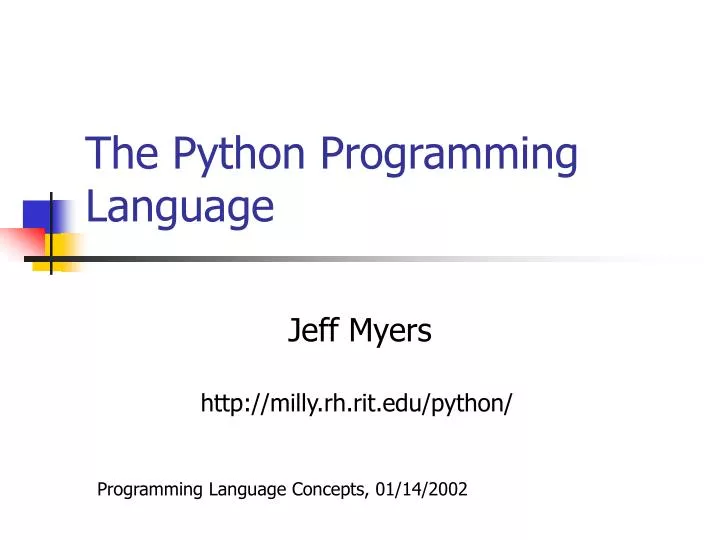 PPT - The Python Programming Language PowerPoint Presentation, free ...