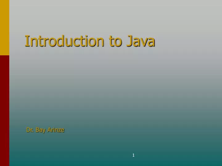 PPT - Introduction to Java PowerPoint Presentation, free download - ID ...