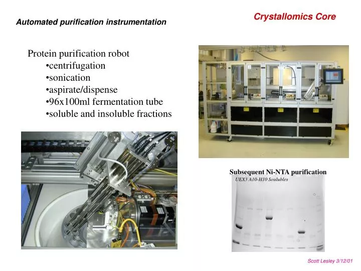 PPT Protein purification robot centrifugation sonication aspirate