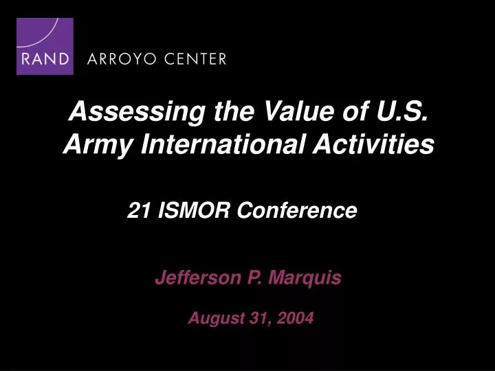 assessing the value of u s army international activities n.