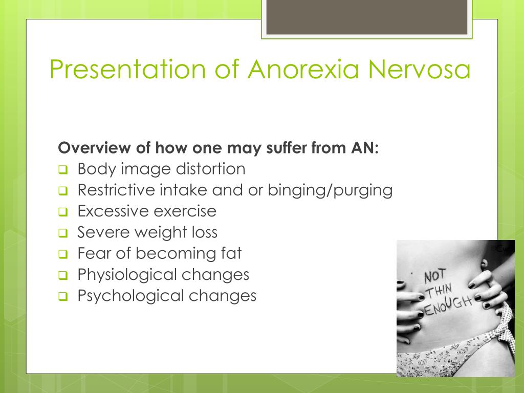 anorexia nervosa case presentation