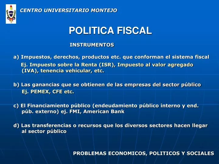 PPT - POLITICA FISCAL PowerPoint Presentation, free download - ID:5158350