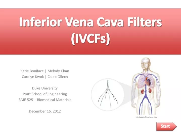 PPT - Inferior Vena Cava Filters (IVCFs) PowerPoint Presentation, free  download - ID:5159712