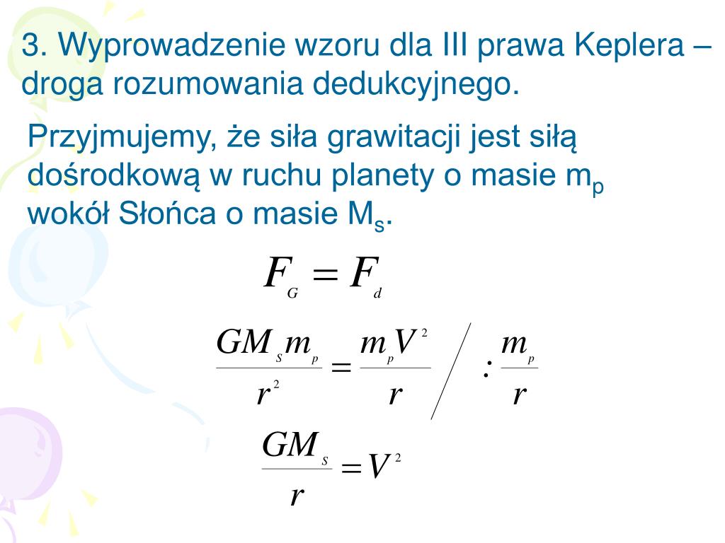 Siła Grawitacji Jako Siła Dośrodkowa PPT - Temat: Siła grawitacji jako siła dośrodkowa. III Prawo Keplera