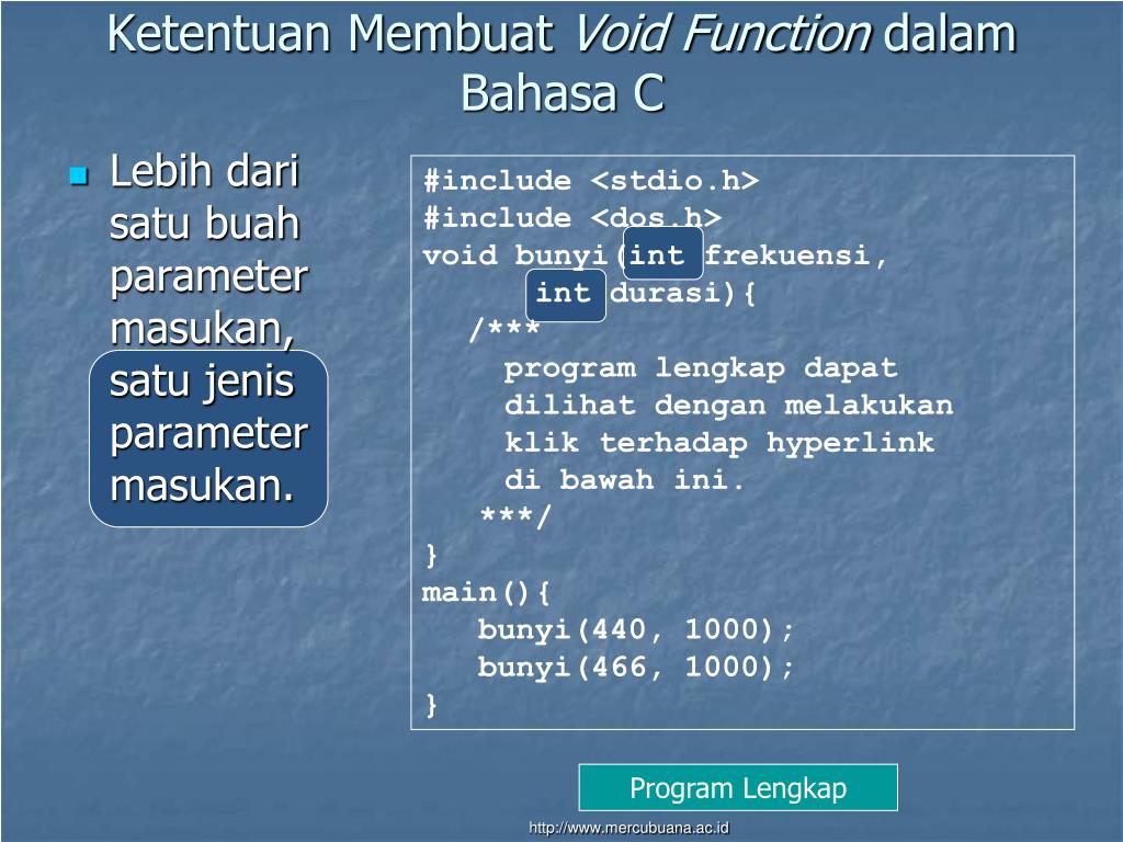 Функция Void. Название Void функции. Как выводить функцию Void. Void func() { ... } Void func(INT A) { ... }.