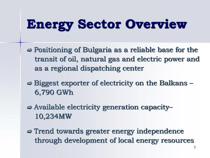 PPT Energy Sector Overview PowerPoint Presentation, free download