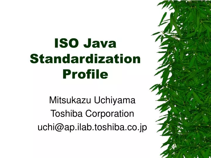 PPT ISO Java Standardization Profile PowerPoint Presentation, free