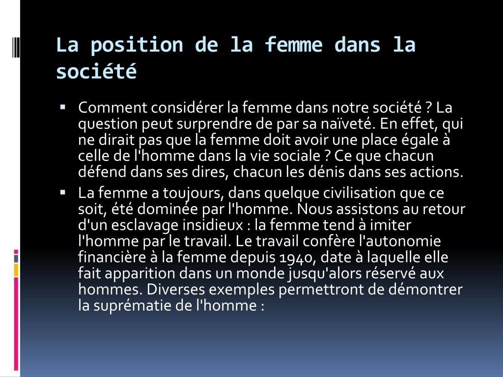 Ppt Les Femmes Dans La Societe Powerpoint Presentation Free Download Id
