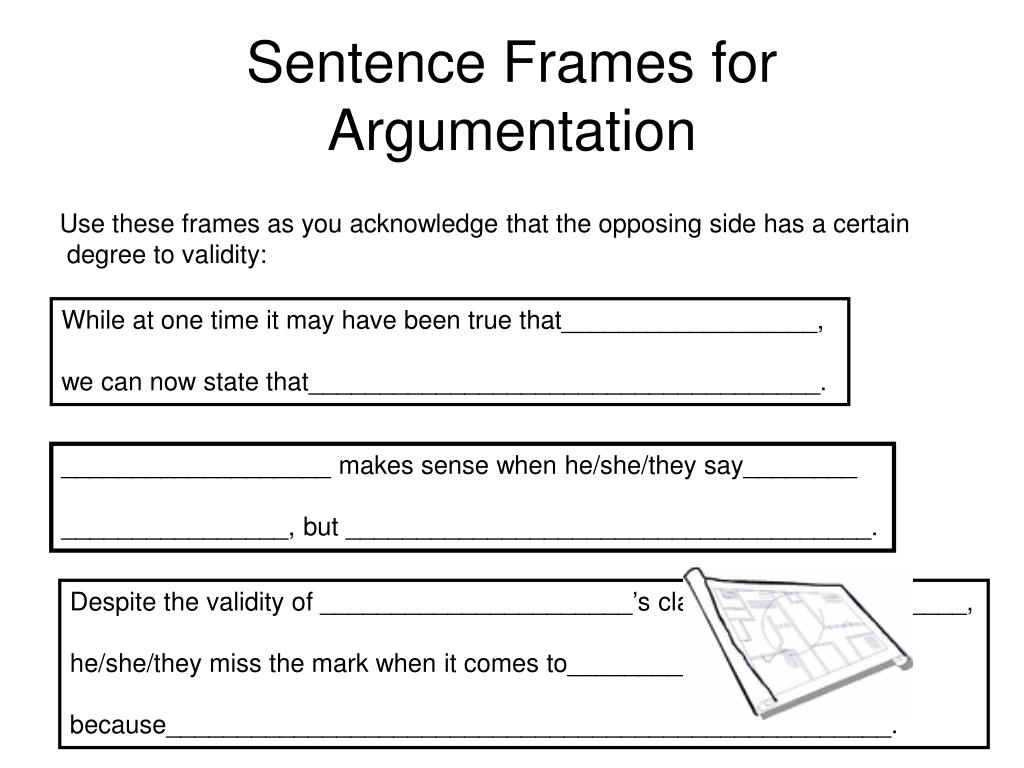 argumentative sentence frames