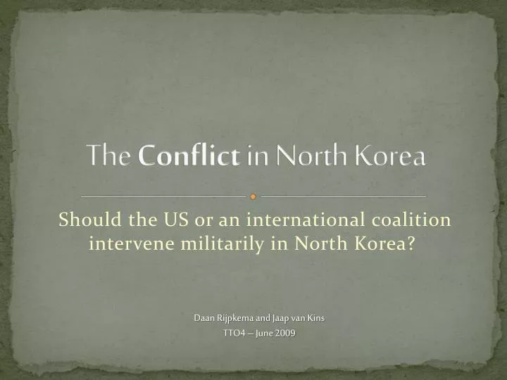the conflict in north korea n.