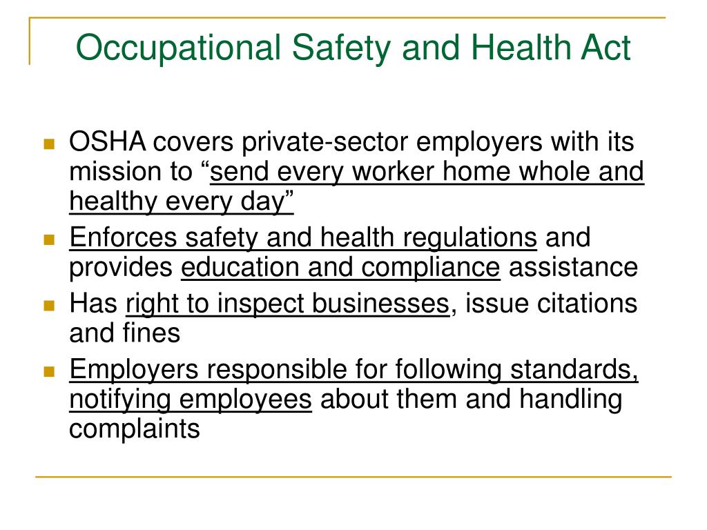 occupational safety and health act