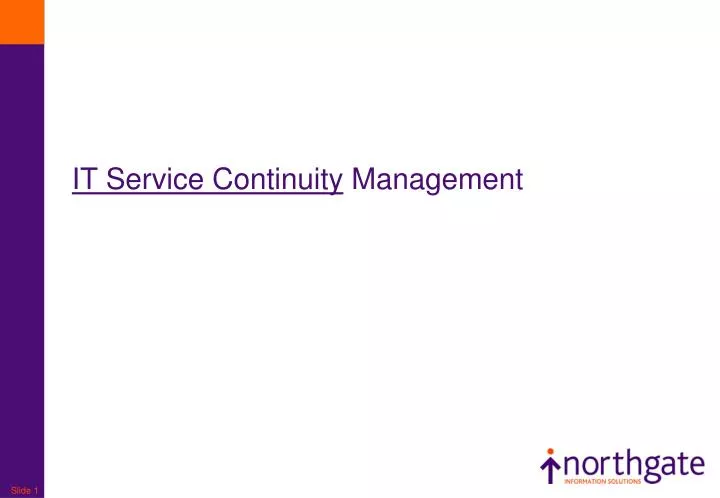 it service continuity management n.