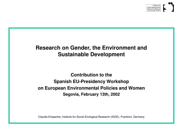 gender and environment ppt