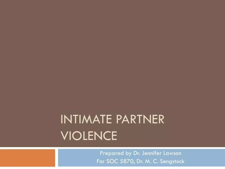 powerpoint presentation on intimate partner violence