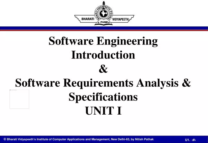 software engineering introduction software requirements analysis specifications unit i n.