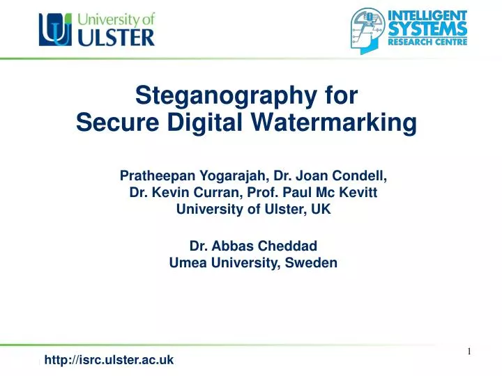 Ppt Steganography For Secure Digital Watermarking Powerpoint