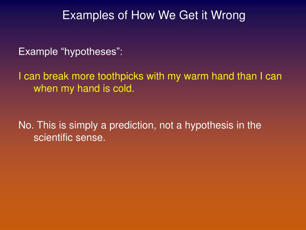 hypothesis vs prediction