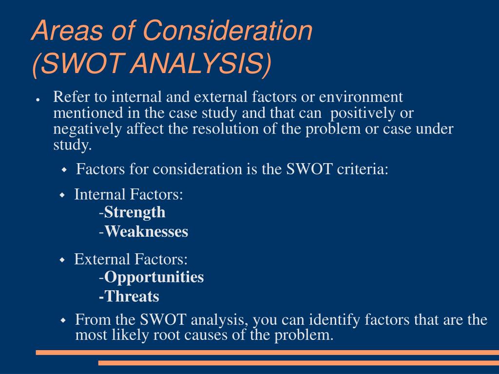 the areas of consideration in case study meaning