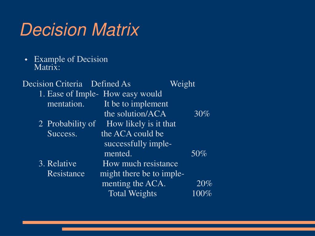 decision criteria in case study examples