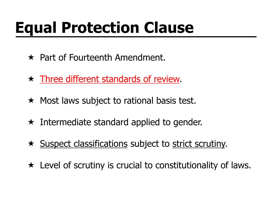14th amendment equal protection clause