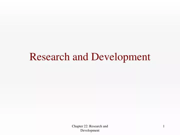 research and development n.
