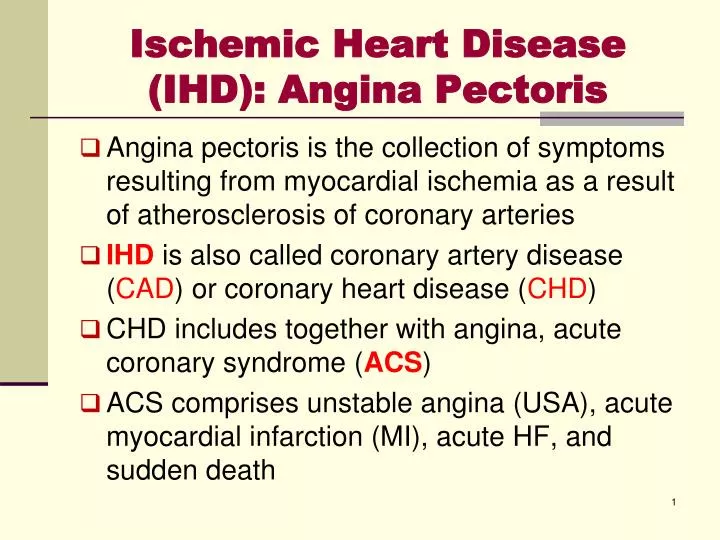 ischemic heart disease ihd angina pectoris n.