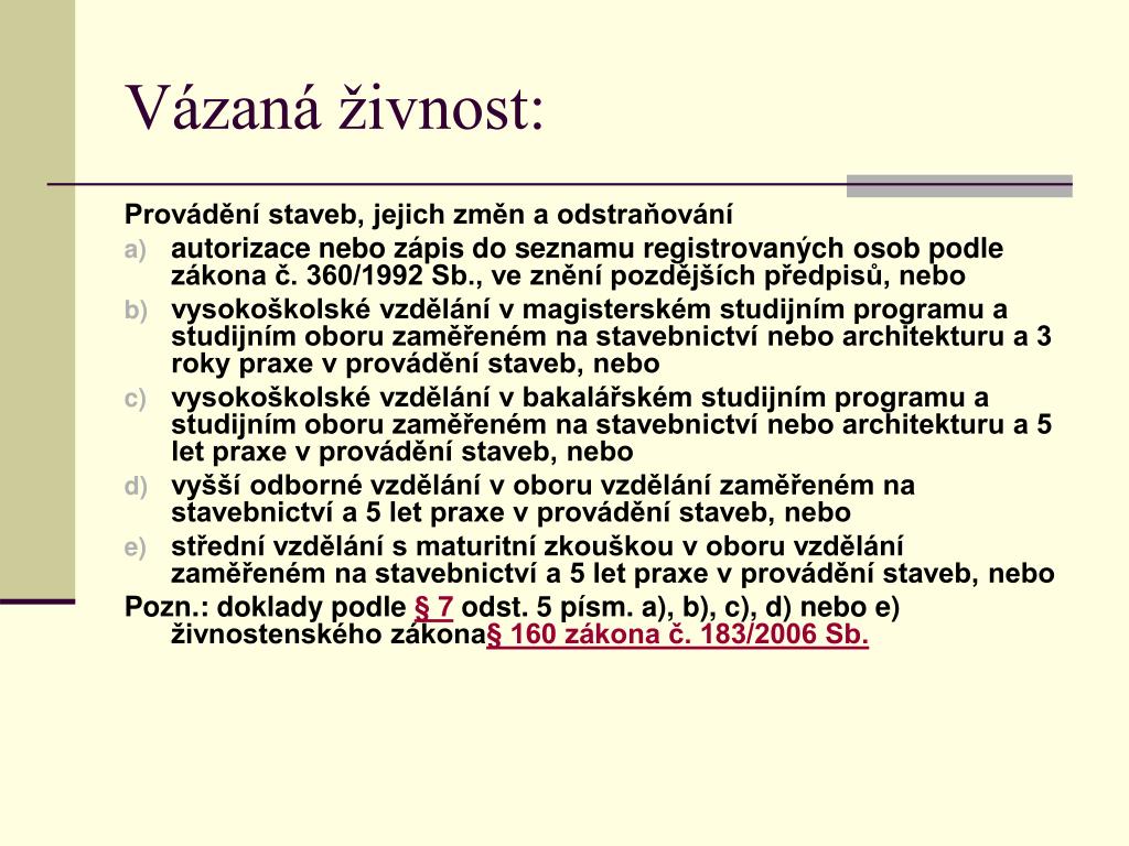 Živnost vázaná