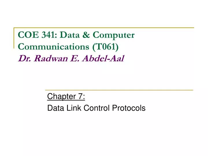 chapter 7 data link control protocols n.