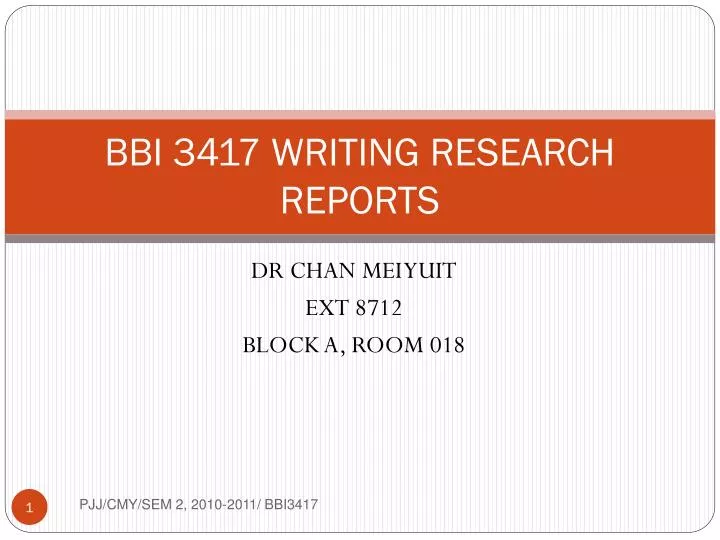 bbi 3417 writing research reports n.
