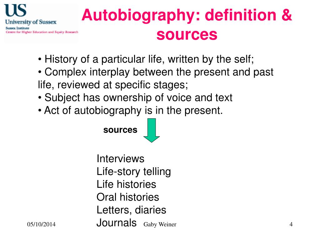 autobiography sources definition