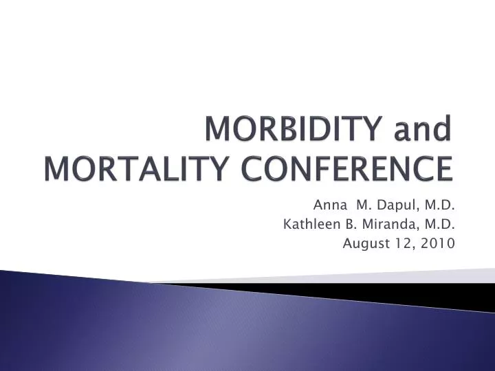 PPT MORBIDITY and MORTALITY CONFERENCE PowerPoint Presentation, free