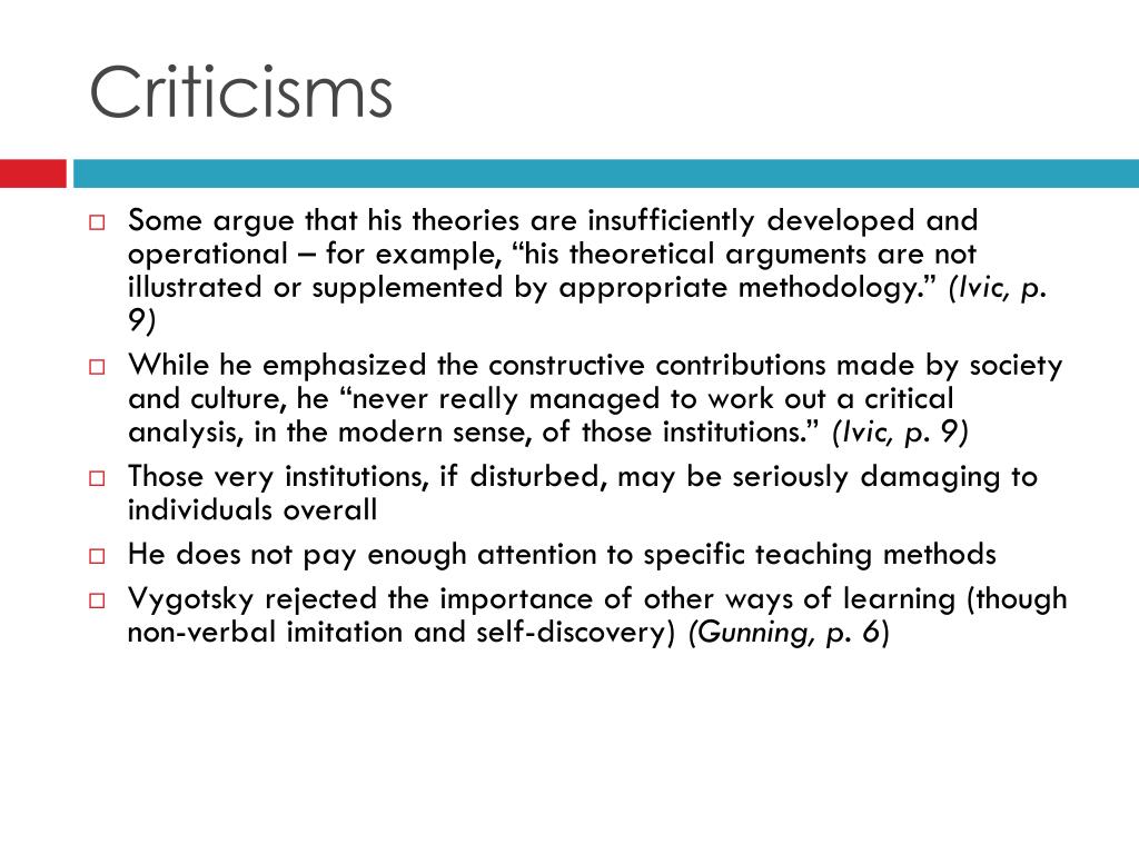 Weaknesses of top vygotsky's theory