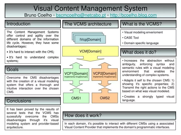 PPT - Visual Content Management System Bruno Coelho bscmcoelho@netcabo ...