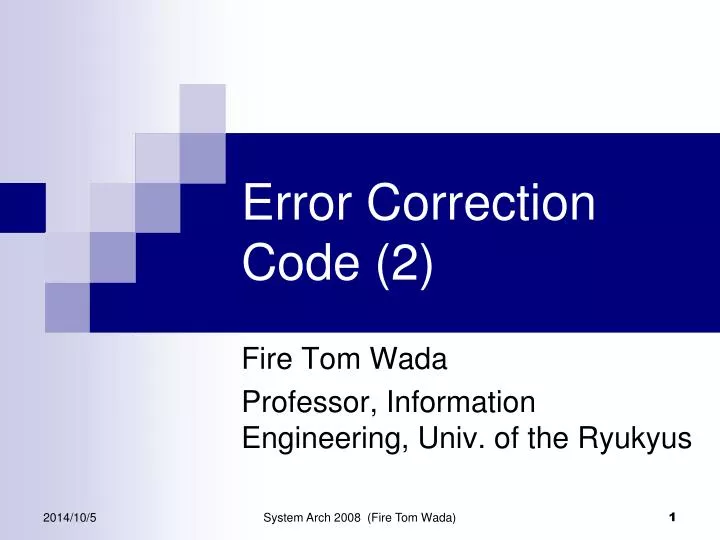 PPT Error Correction Code (2) PowerPoint Presentation, free download
