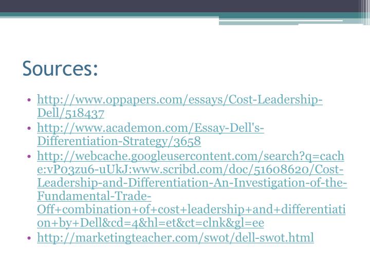 Ppt By Oleg Toming Natalja Kjaernested Powerpoint Presentation Httpwwwoppaperscomessayscostleadershipdell