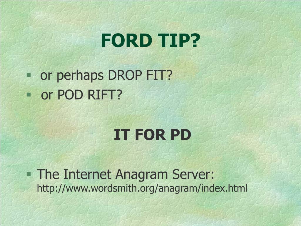 PPT FORD PowerPoint Presentation, free download ID:5180457