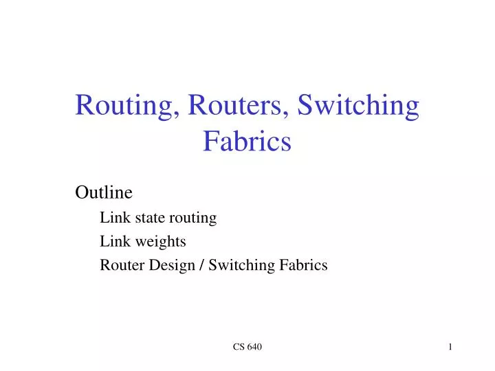 PPT - Routing, Routers, Switching Fabrics PowerPoint Presentation, free ...