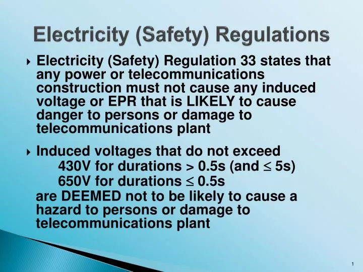PPT Electricity (Safety) Regulations PowerPoint Presentation, free