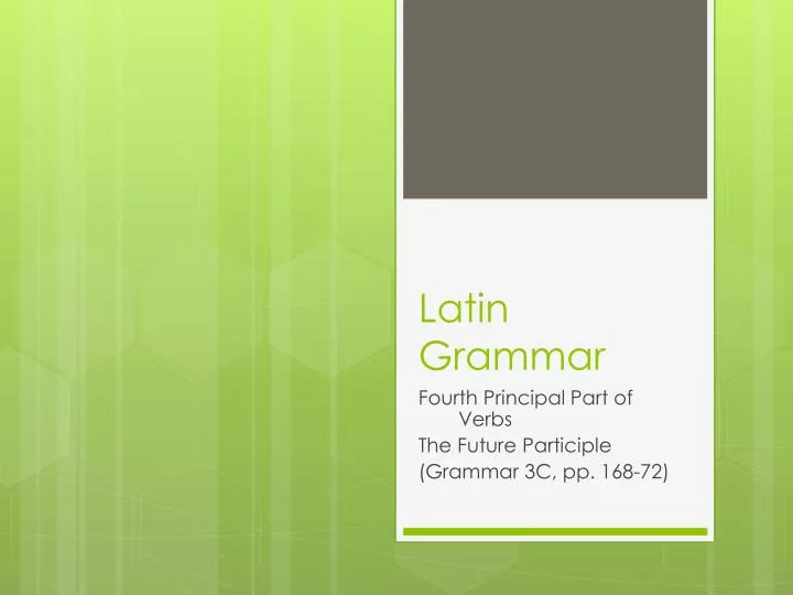 latin grammar n.