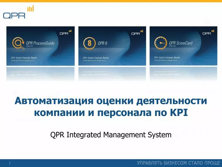 PPT - Автоматизация оценки деятельности компании и персонала по KPI QPR ...
