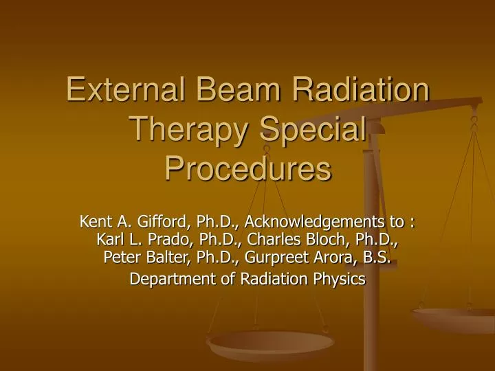 external beam radiation therapy special procedures n.