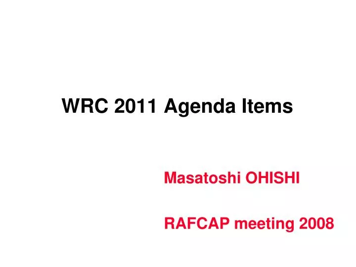 wrc 2011 agenda items n.