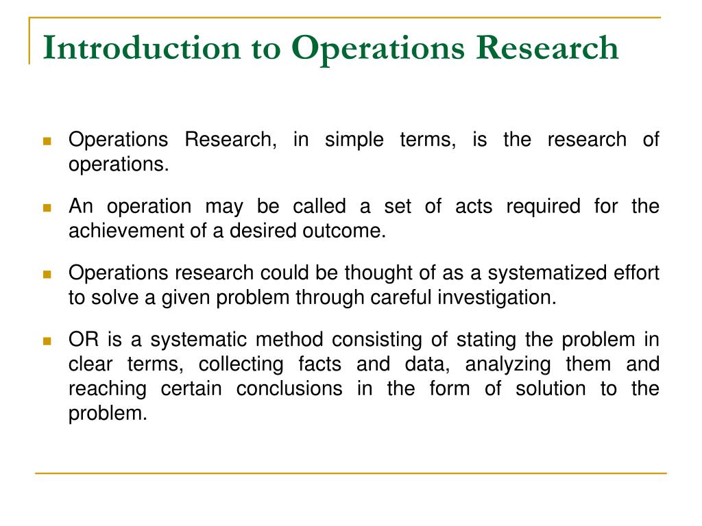 ppt topics for operations research