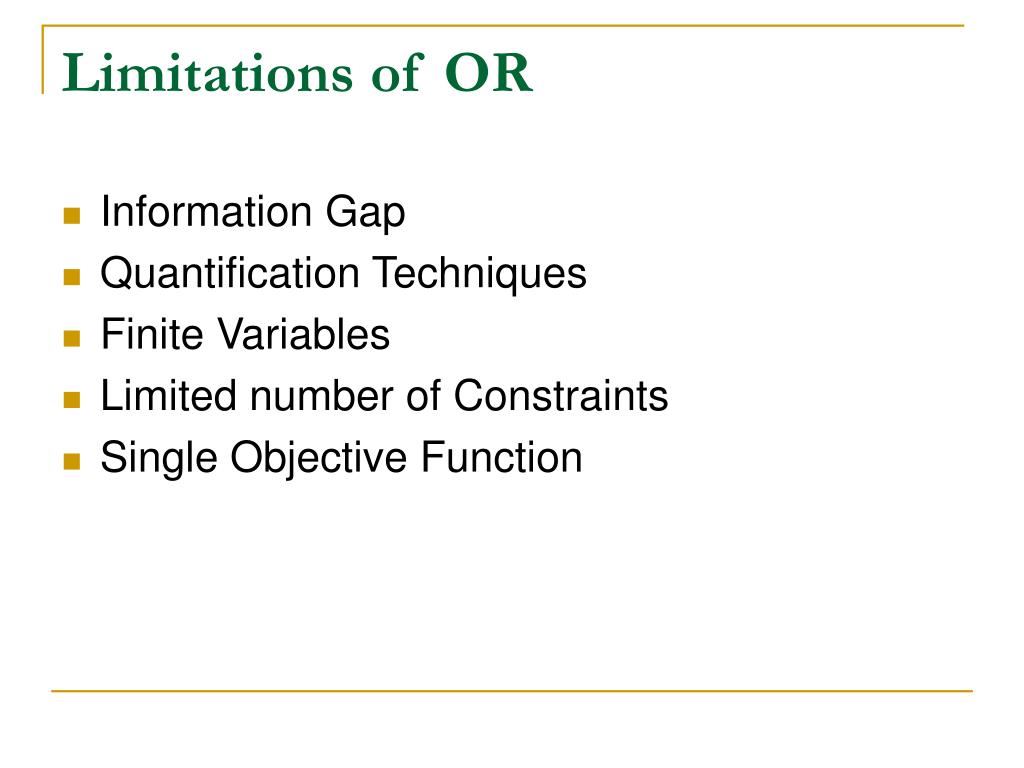 limitations of operations research in mathematics