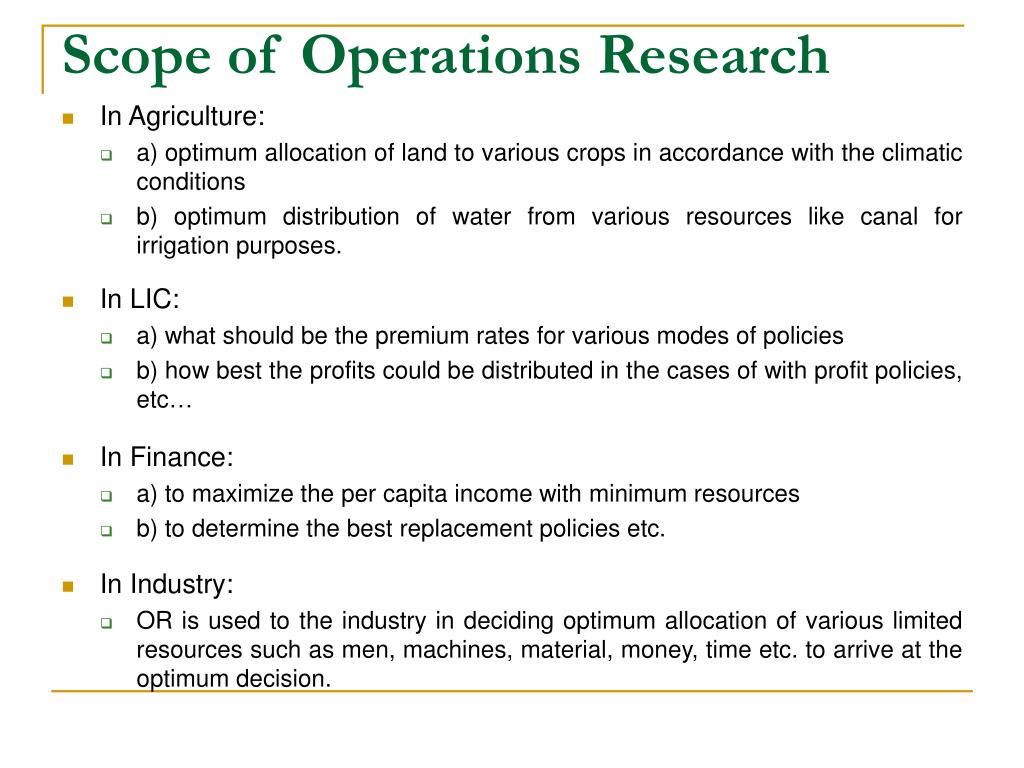 types of operation research
